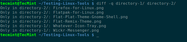 Use the Diff and Meld tools to compare the differences between two directories