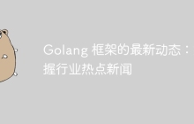 Golang 框架的最新动态：把握行业热点新闻
