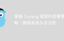 掌握 Golang 框架的部署策略：确保高效与安全性