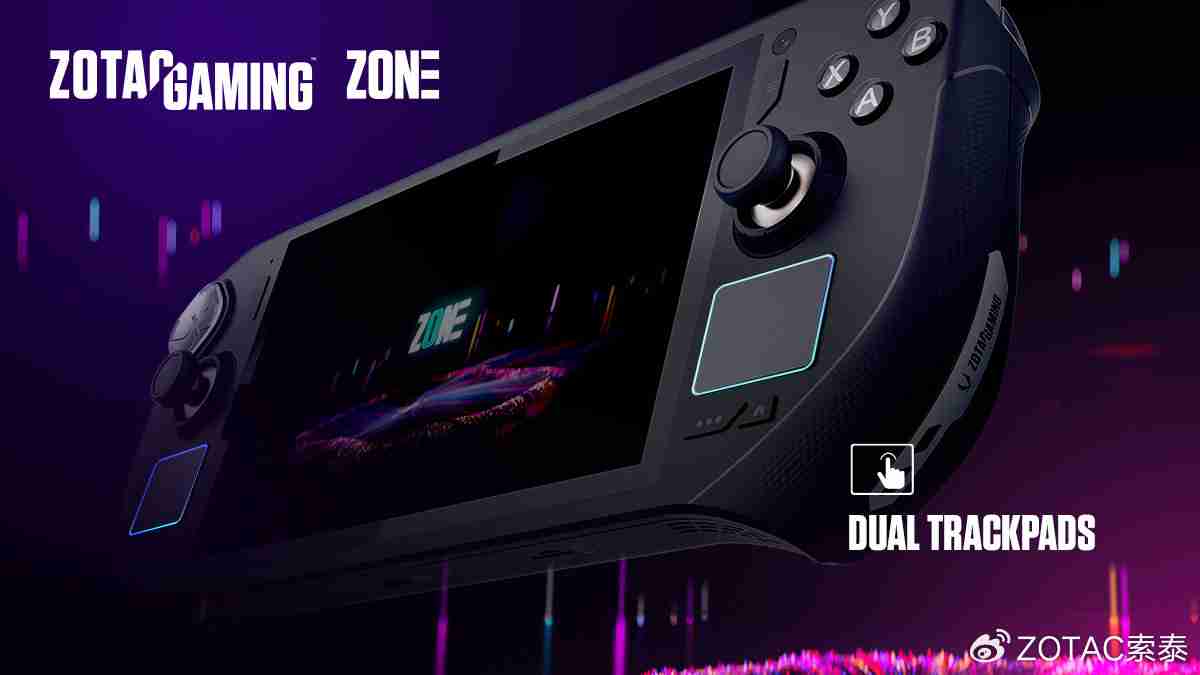 索泰 ZONE 游戏掌机发布:AMD R7 8840U / 1080p 120Hz 7 英寸触控屏,内置双触控板