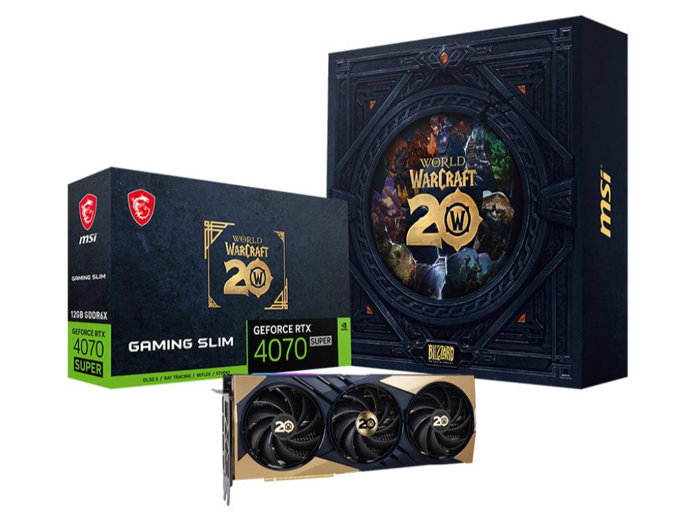 MSI, '월드 오브 워크래프트' 20주년 기념 공동 브랜드 RTX 4070 SUPER 그래픽 카드 출시, 확장 테마 퍼즐 백플레이트 10개 포함