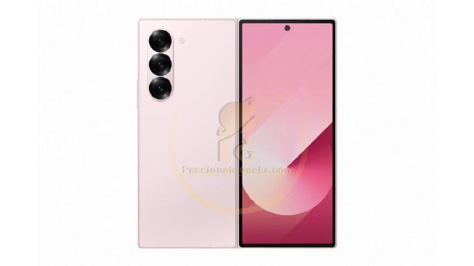 Samsung Galaxy Z Fold6 folding screen mobile phone pink model renderings first exposed, released on July 10