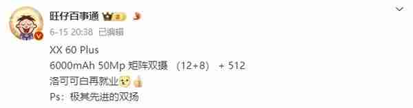 荣耀畅玩60 Plus参数曝光：6000mAh大电池+矩阵双摄