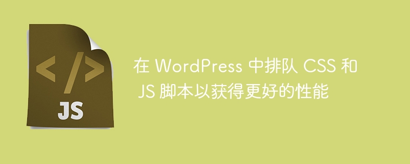 在 wordpress 中排队 css 和 js 脚本以获得更好的性能