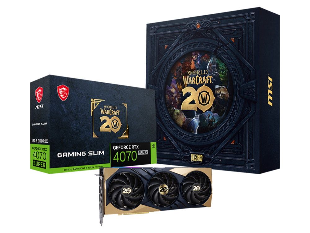 微星推出《魔兽世界》20 周年联名 RTX 4070 SUPER 显卡,附 10 块资料片主题拼图背板