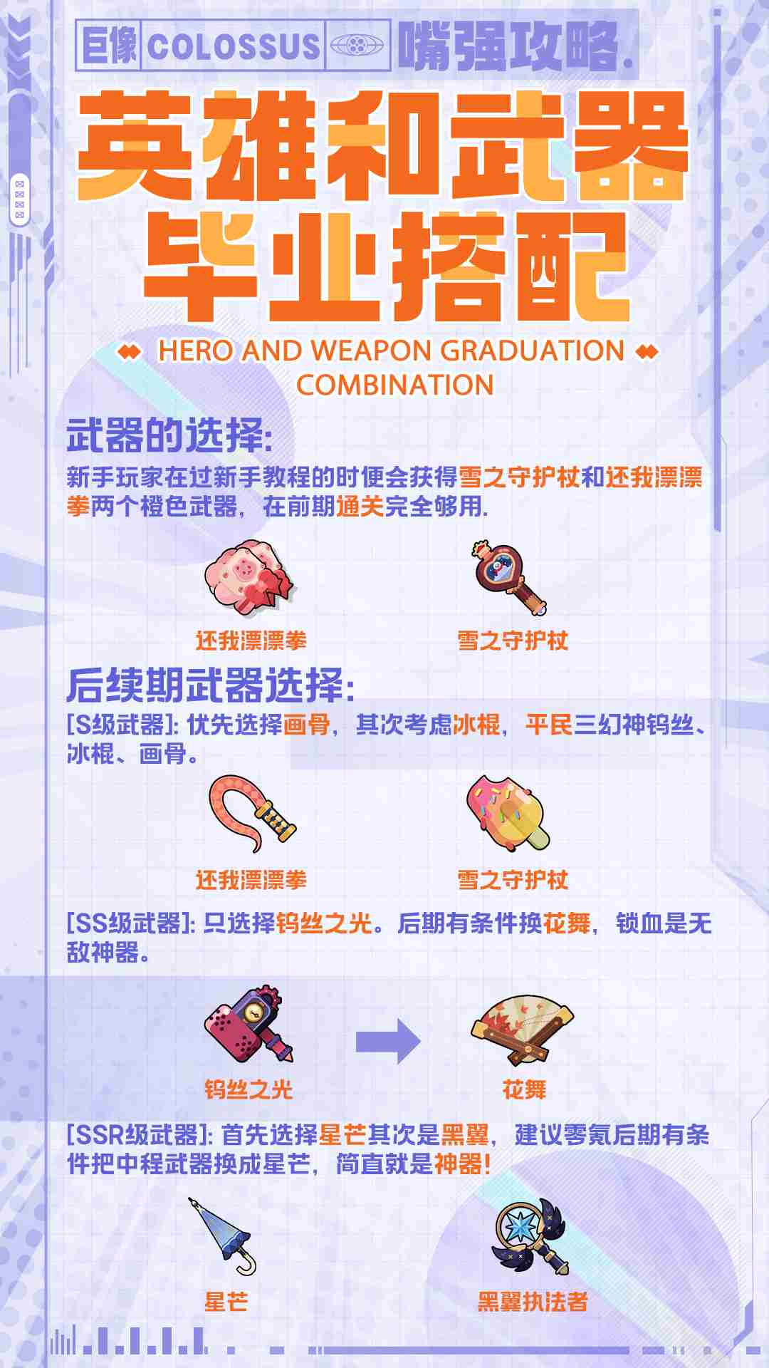 《巨像文明》英雄和武器毕业搭配推荐