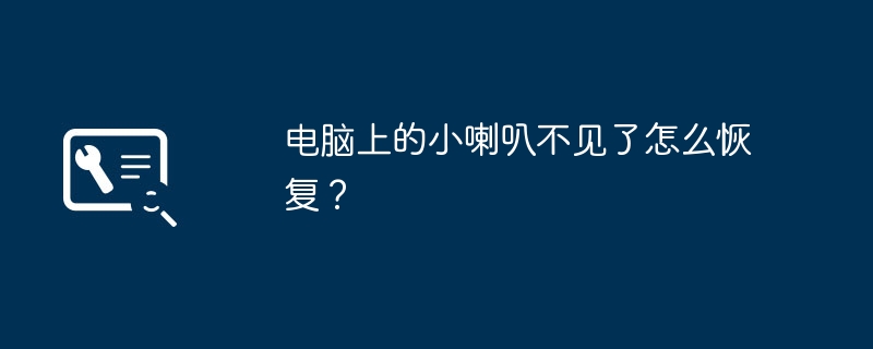 컴퓨터에 작은 스피커가 없는 경우 어떻게 복원합니까?