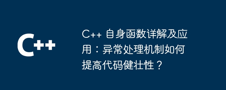 C++ 自身函数详解及应用：异常处理机制如何提高代码健壮性？