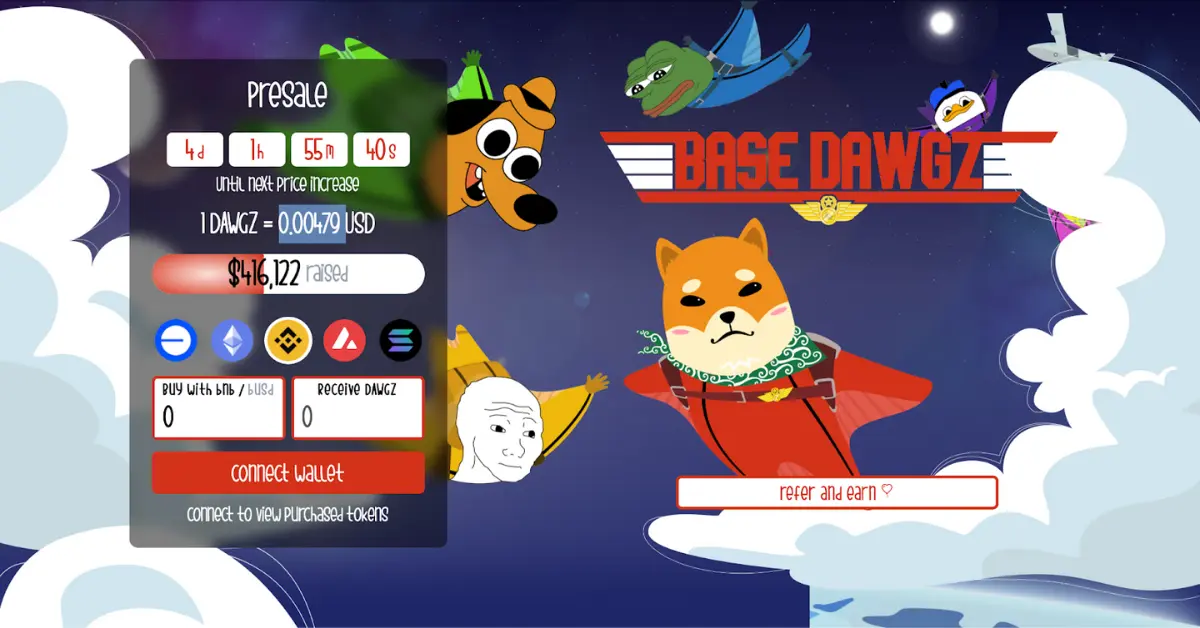 The Base Dawgz ($DAWGZ) presale will end on 28 August at 6 PM UTC. Just one day remains for those yet to buy.