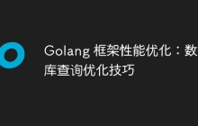Golang 框架性能优化:数据库查询优化技巧