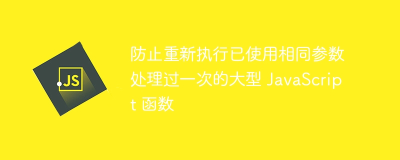 防止重新执行已使用相同参数处理过一次的大型 javascript 函数