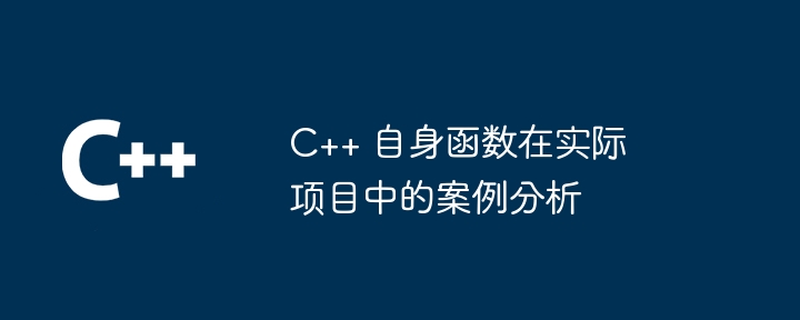 C++ 自身函数在实际项目中的案例分析