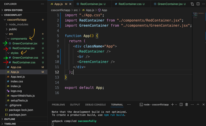 CSS conflict in React