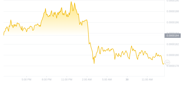 2024年08月30日Bonk币价格