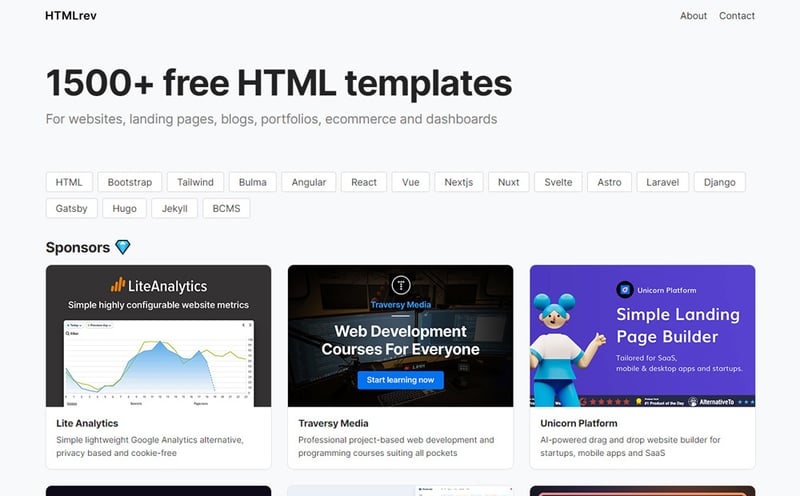 Best Websites for Free Vanilla CSS Templates