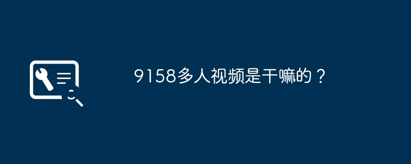 9158 다인용 비디오란 무엇입니까?