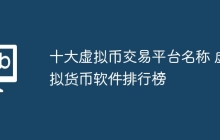 十大虚拟币交易平台名称 虚拟货币软件排行榜