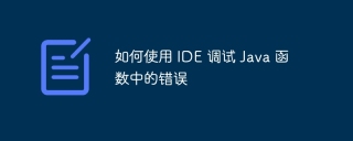如何使用 IDE 调试 Java 函数中的错误