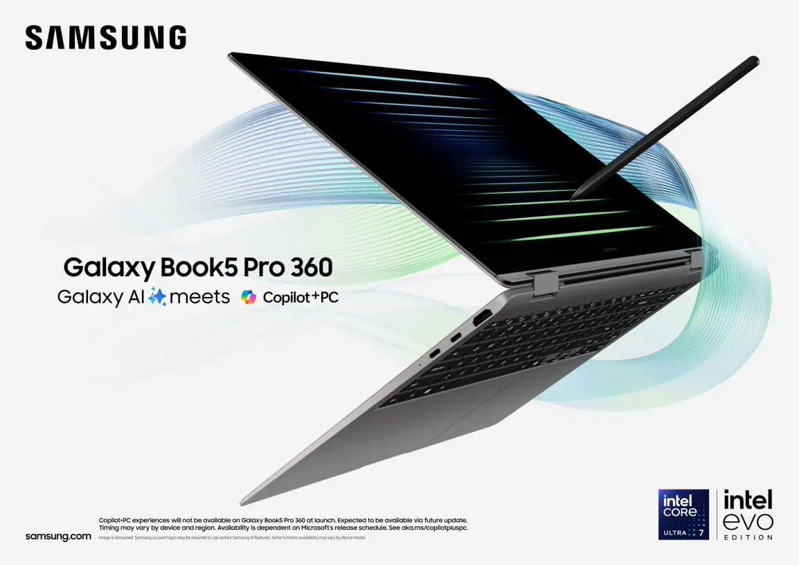 Samsung mengeluarkan buku nota Galaxy Book 5 Pro 360: 16 inci, dilengkapi dengan pemproses siri Intel Core Ultra 200V