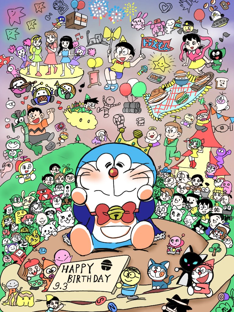 今天是哆啦A梦负88岁生日，官方分享贺图
