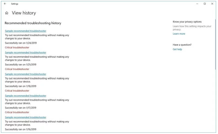 How to view the troubleshooting history recommended by Win10 system_How to view the troubleshooting history recommended by Win10 system