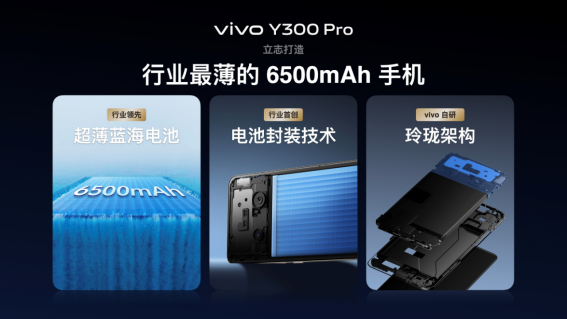 vivo Y300 Pro发布：搭载6500mAh蓝海电池，售价1799元起