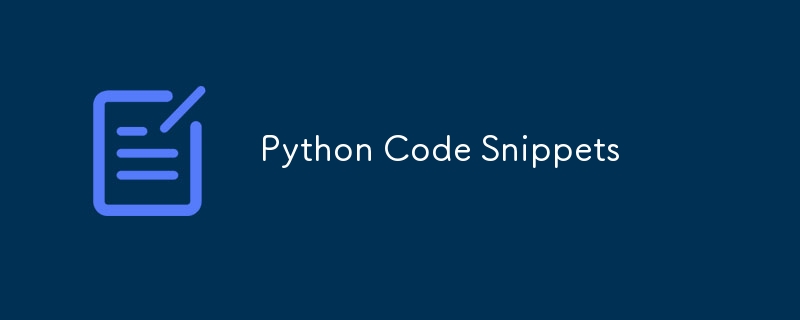 Extraits de code Python