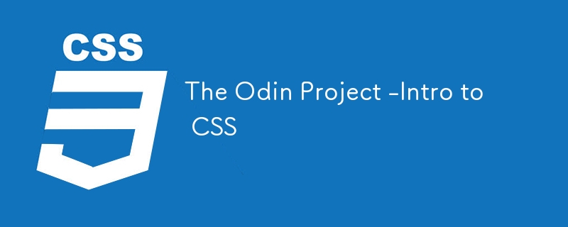 Le projet Odin - Introduction au CSS