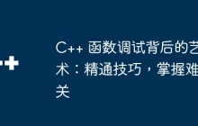 C++ 函数调试背后的艺术：精通技巧，掌握难关