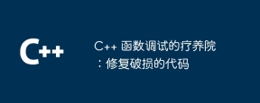C++ 函数调试的疗养院:修复破损的代码