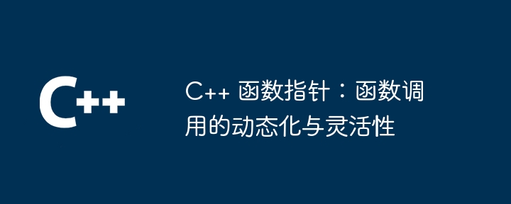 c++ 函数指针：函数调用的动态化与灵活性