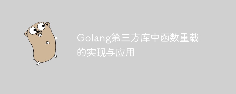 Golang第三方库中函数重载的实现与应用