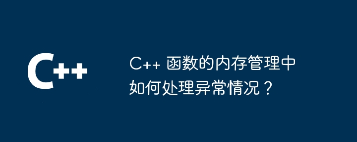 c++ 函数的内存管理中如何处理异常情况？
