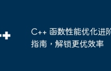 C++ 函数性能优化进阶指南，解锁更优效率