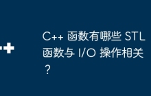 C++ 函数有哪些 STL 函数与 I/O 操作相关？