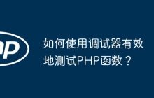 如何使用调试器有效地测试PHP函数?