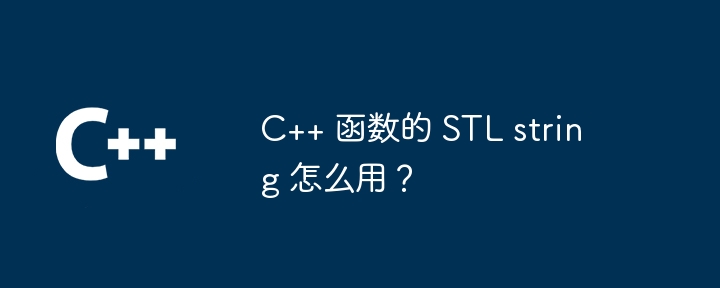 C++ 函数的 STL string 怎么用？