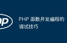 PHP 函数并发编程的调试技巧