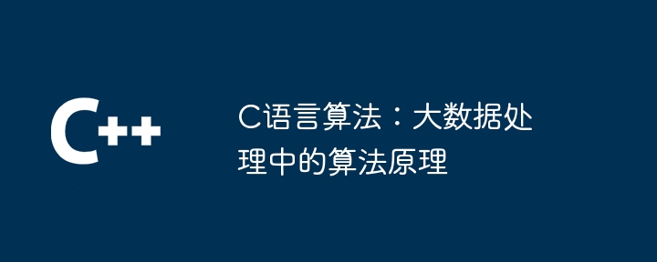 C语言算法：大数据处理中的算法原理