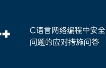 C语言网络编程中安全问题的应对措施问答
