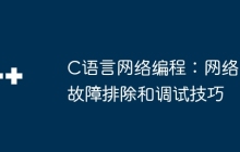 C语言网络编程：网络故障排除和调试技巧