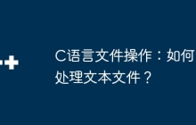 C语言文件操作：如何处理文本文件？