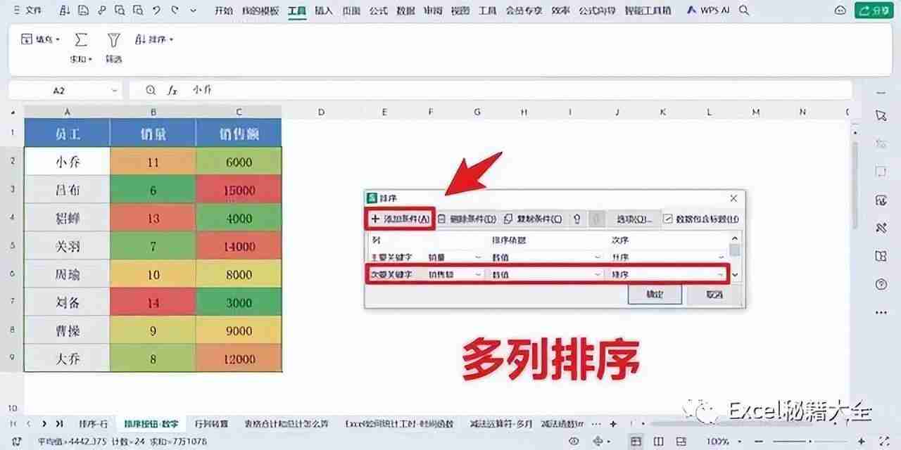 Excel排序方法详解，快速掌握Excel排序技巧
