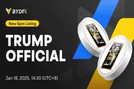 bydfi推出$trump:特 朗普官方认可的个人代币,市值122.8亿美元
