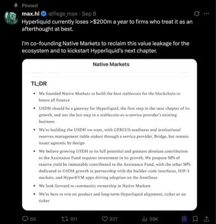 Hyperliquid竞标大战结束,新团队Native Markets为何拿下USDH？