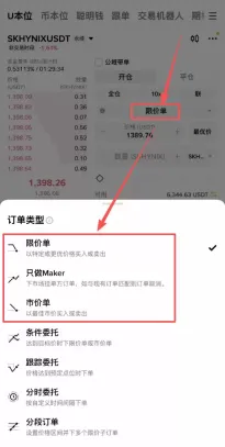 下单类型选择