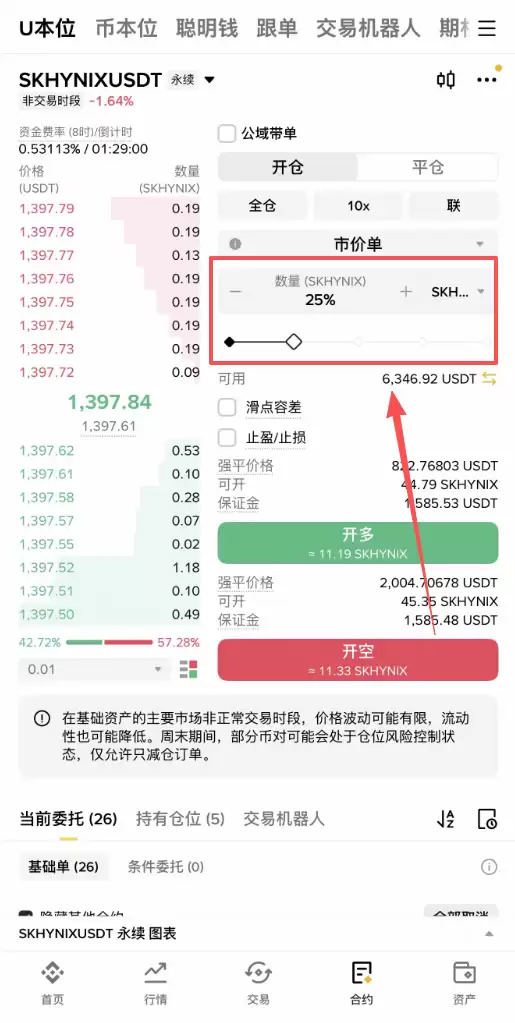 仓位数量设置