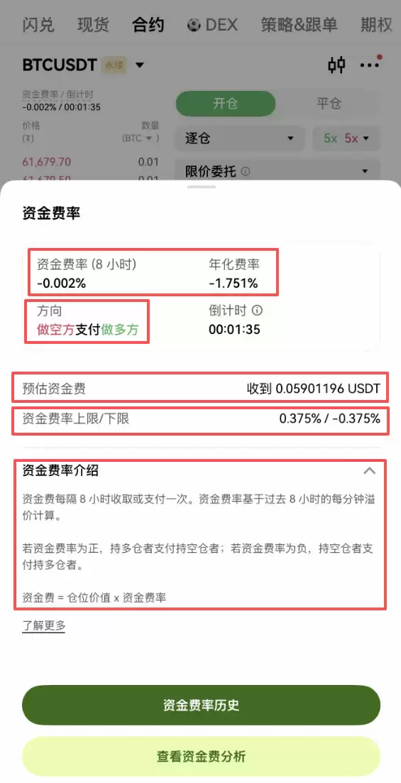 欧易永续合约资金费率详情