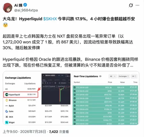 SpaceX IPO破发引爆Hyperliquid清算风暴
