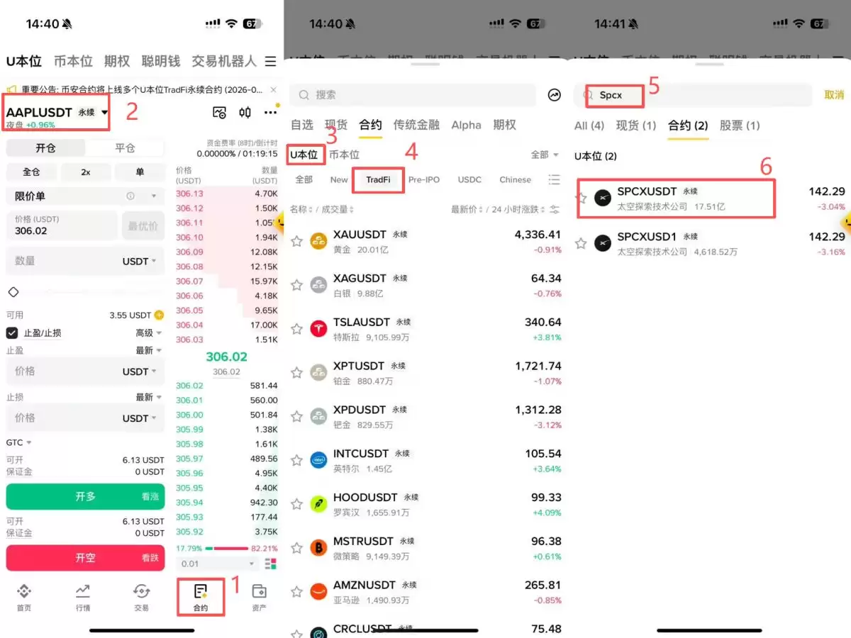币安TradFi永续合约交易黄金原油美股